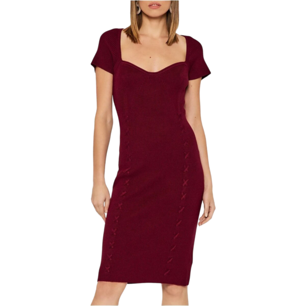 Guess Jeans - Robe rouge en maille moulante