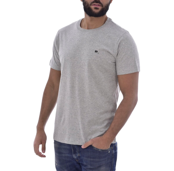Diesel - T-shirt gris logo métal
